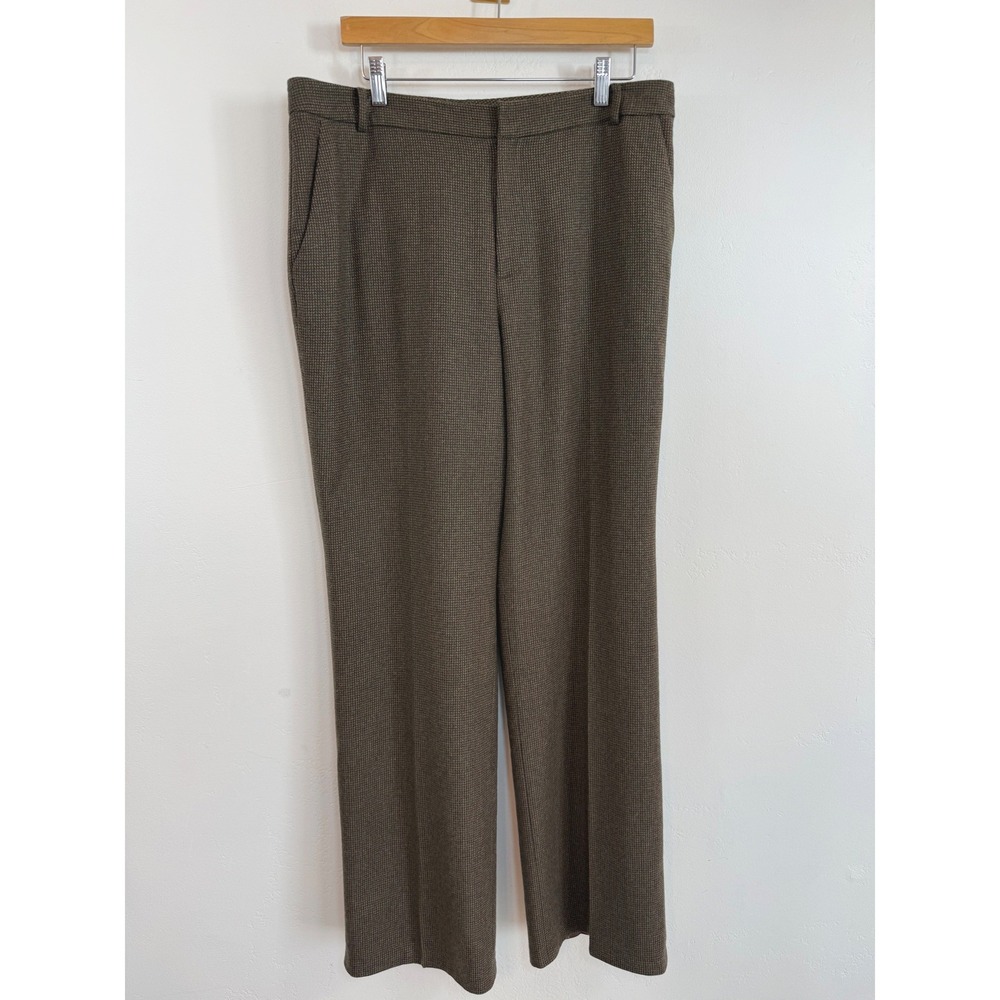 Lauren Ralph Lauren Wool Houndstooth Plaid Trousers Brown Academia Preppy 14‎